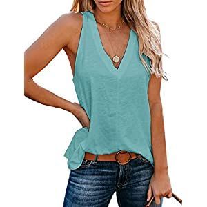 Cute Vacay Top Tops For Women Stylish, Womens Henley, Loose Tank Tops, V Neck Tank Top, Summer Tank Tops, Loose Shirts, Casual Tank Tops, Sleeveless Tshirt, Basic Tops