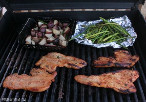 Marinaded Grilled Turkey Cutlets Turkey Cutlets Recipe, Asparagus On The Grill, Turkey Cutlet Recipes, Potatoes Asparagus, Marinated Turkey, Turkey Cutlets, Bbq Turkey, Asparagus Seasoning, Fresh Turkey