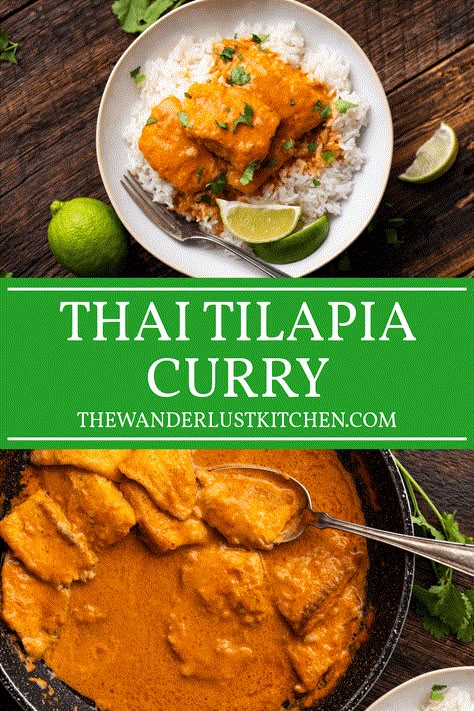 Thai Tilapia Curry Recipe Healthy Fish Curry Recipes, Curry Tilapia Recipes, Indian Tilapia Recipes, Tilapia Curry Recipes, Thai Tilapia Recipes, Tilapia Healthy Recipes, Tilapia Curry, Curry Fish Recipes, Coconut Curry Fish