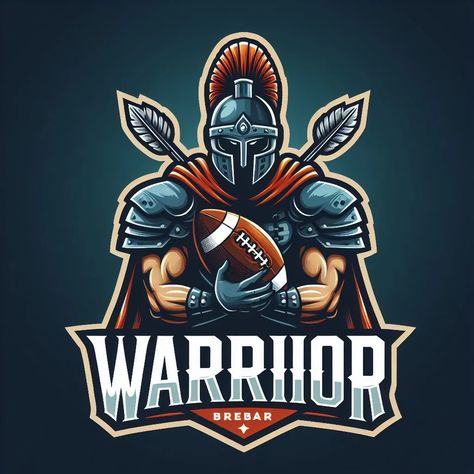 I will create amazing football warrior logo with unlimited revisions Unlimited Logo, Warrior Logo, Create A Logo, Logo Design Services, Design Your Own, Brand Identity, Service Design, Logo Design, Football