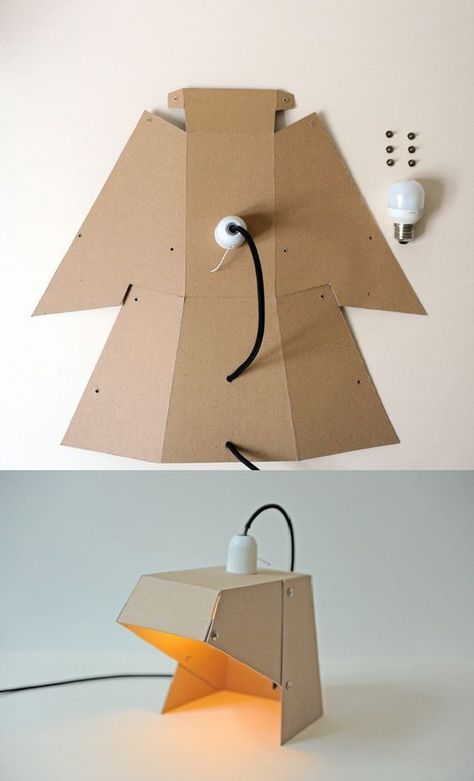 Diy Luminaire, Cardboard Design, Diy Lampe, Cardboard Art, Cardboard Furniture, Diy Cardboard, Diy Lamp, Origami Crafts, Cardboard Crafts