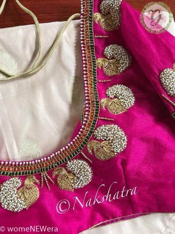 Guttapusala  Jeweled Blouse Design Blouse Maggam Work, Maggam Work Blouse, New Saree Blouse Designs, Wedding Saree Blouse Designs, Cutwork Blouse Designs, Wedding Blouse Designs, Aari Work Blouse, Maggam Work Blouse Designs, Blouse Designs Silk