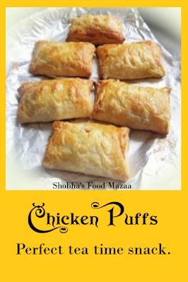 Shobha's Food Mazaa: CHICKEN PUFFS Chicken Puff, Chicken Croissant, Curry Soup Recipes, Chicken Puffs, Asian Recipe, Moist Chicken, Puff Recipe, Puff Pastry Dough, Indian Chicken