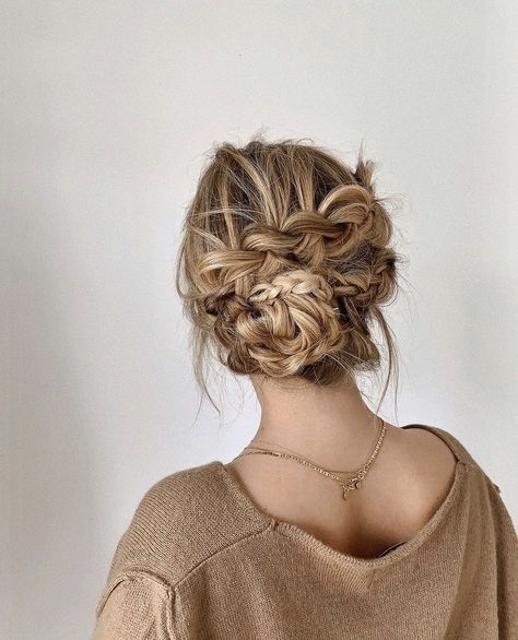 hairstyle | hairstyles for medium length hair | hairstyles for short hair | hairstyles for long hair Messy Braided Bun, Goddess Braids Tutorial, Cottagecore Hairstyles, Hairstyles Ideas For Long Hair, Beautiful Braided Hairstyles, Braids Tutorial, Ideas For Long Hair, For Short Hair Hairstyles, For Long Hair Hairstyles