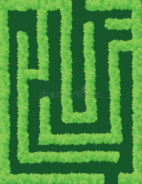 Maze. Vector illustration of a maze with a path through shrubbery , #affiliate, #illustration, #Vector, #Maze, #shrubbery, #path #ad Maze Art Illustration, Maze Drawing Illustration, Maze Design Ideas, Garden Mazes, Maze Painting, Maze Aesthetic, Maze Illustration, Rabbit Burrow, Haunted House Project