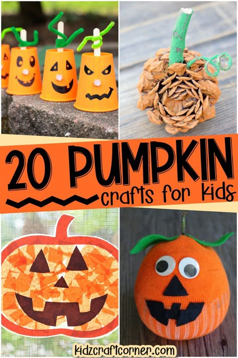 Fall Party Kindergarten Crafts, Popsicle Pumpkin Craft, Pumpkin Crafts For 1st Grade, Felt Pumpkin Crafts For Kids, Pumpkin Mosaic Craft, Preschool Pumpkin Art Projects, Pumpkin Parable Craft, 3d Pumpkin Craft Preschool, Pumpkin Halloween Craft