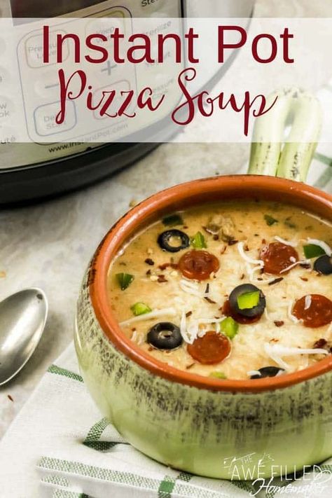 Do you love pizza like we do here? Looking for something that gives you the pizza taste without all the carbs? Instant Pot Pizza Soup is the BOMB!!! #pizza #instantpot #pressurecooker #soup #pizzasoup #lowcarb Instant Pot Pizza, Pizza Soup, Instant Pot Soup, Insta Pot, Love Pizza, Crockpot Meals, Low Carb Recipes Dessert, Instapot Recipes, In This House