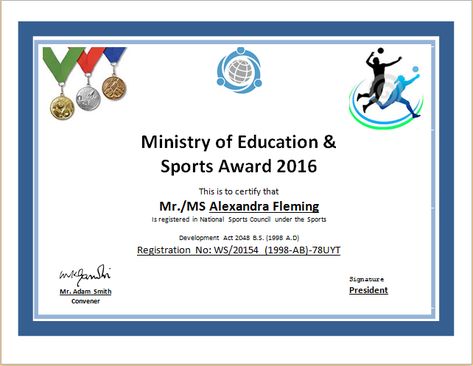 Sports Certificate Template | Free Printable Word Templates, Sports Day Certificates, Sports Certificate, Blank Certificate Template, Certificate Format, Certificate Of Achievement Template, Free Certificate Templates, Birth Certificate Template, Certificate Design Template, Awards Certificates Template