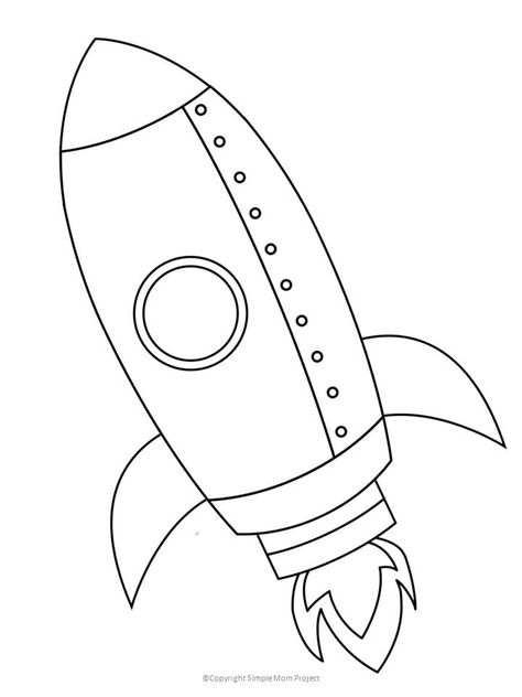 Space Templates Free Printable, Rocket Ship Coloring Page, Rocket Ship Template Free Printable, Rocket Template Free Printable, Printable Rocket Ship, Rocket Ship Craft, Ship Template, Printable Rocket, Rocket Template