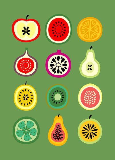 Animal Illustrations, Fruit Illustration, Illustration Food, Hur Man Målar, Affinity Designer, Food Illustrations, The Shape, Fruits And Vegetables, Food Art