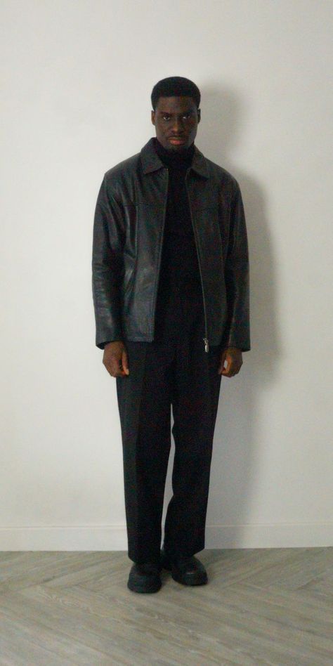 Rick Owens Outfit Men, Rick Owens Outfit, Loafers Men Outfit, Formal Smart Casual, Classy Streetwear, Casual Leather Jacket, Formal Men Outfit, All Black Fashion, Fits Aesthetic