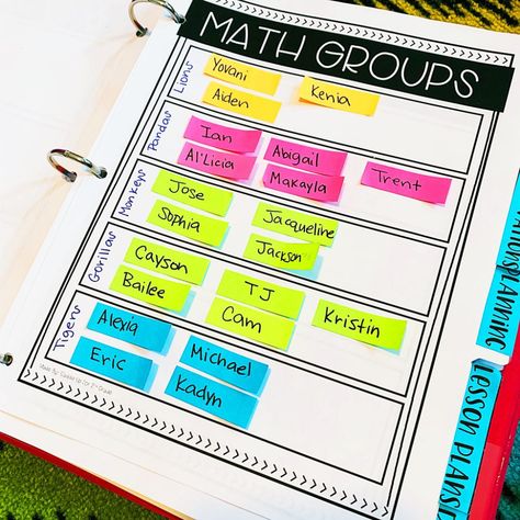 Math Group Names, Group Classroom Management, Guided Math Binder, Math Small Groups, Grouping Students, Math Folders, Math Binder, Small Group Math, Guided Math Groups