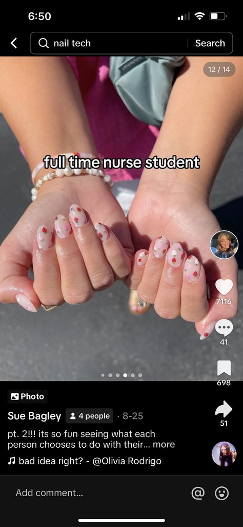 Nails For Nursing, Nursing Nails, Work Nails, Nursing Students, Nail Tech, Short Nails, Pretty Nails, Nursing, Nails