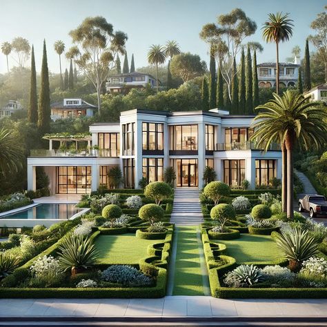 Experience luxury at its finest with our high-end 3D rendering services! 🌿 This breathtaking mansion nestled in lush greenery showcases modern architecture with impeccable attention to detail. Let us help you bring your grand designs to life, making your vision a reality with stunning, photorealistic visuals. ✨ #3drendering #luxuryhomes #modernarchitecture #visualization #architecturaldesign #realestate #landscapedesign #luxuryliving #renderingservices #propertydevelopment #interiordesign #e... Hollywood Hills Mansion, Hollywood Mansion, Mansion Exterior, Sims House Ideas, Modern Mansion, Mansions Homes, Sims 4 House, Dream House Ideas, Grand Designs