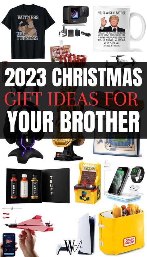 Are you trying to find your brother a Christmas gift? Here are over 35 Christmas gift ideas for 2023 that your brother will love! #christmasgiftsforbrother #brothergifts Christmas Gift Idea For Brother, Xmas Gifts For Brother, Best Gifts For Brother From Sister, Gift Idea Brother, Gift For Brother Christmas, Presents For Brother Christmas, Things To Get Your Brother For Christmas, Brother In Law Christmas Gifts, Christmas Gift Ideas Brother