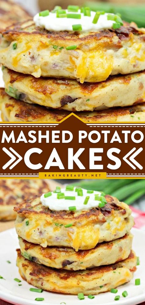 German Potato Cakes, Boxed Mashed Potatoes, Mashed Potato Cake Recipe, Holiday Baking Ideas, Potato Cake Recipe, Mashed Potato Patties, Potato Cakes Recipe, Mashed Potato Cakes, Chicken Mashed Potatoes