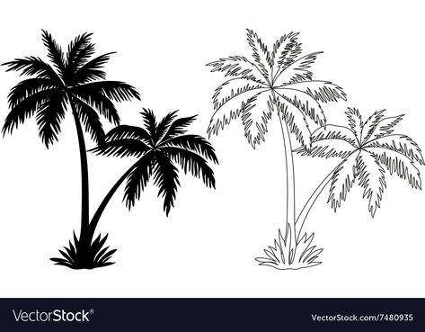 Palm Tree Tattoo Design Drawing, Palm Tree Tattoo Stencil Outline, Tree Tattoo Stencil Outline, Palm Tree Outline Tattoo, Palm Trees Tattoo Design, Palm Tree Tattoo Stencil, Palm Trees Tattoo, Palm Tree Stencil, Palm Tree Outline