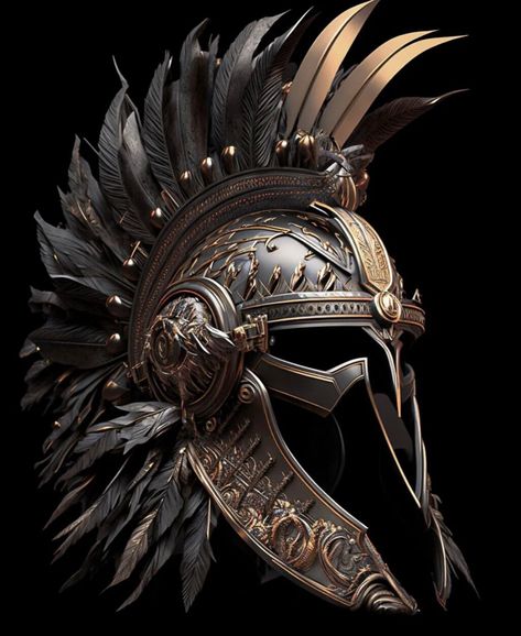 Fantasy Helmet Art, Trojan Helmet, Spartan Logo, Gladiator Helmet, Spartan Tattoo, Warrior Concept Art, Warrior Helmet, Greek Warrior, Warrior Tattoos