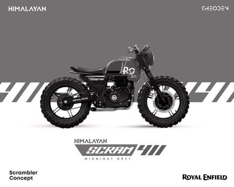 Midnight Grey. Custom @royalenfield SCRAM 411 I really wish I had one.. 😅 @theoden__ #scram411 #royalenfield #theoden #custom #scrambler… Royal Enfield Scram411, Himalayan Royal Enfield, Royal Enfield Wallpapers, Custom Scrambler, Cafe Racer Design, Technical Illustration, Bike Photoshoot, Scrambler Motorcycle, Street Tracker