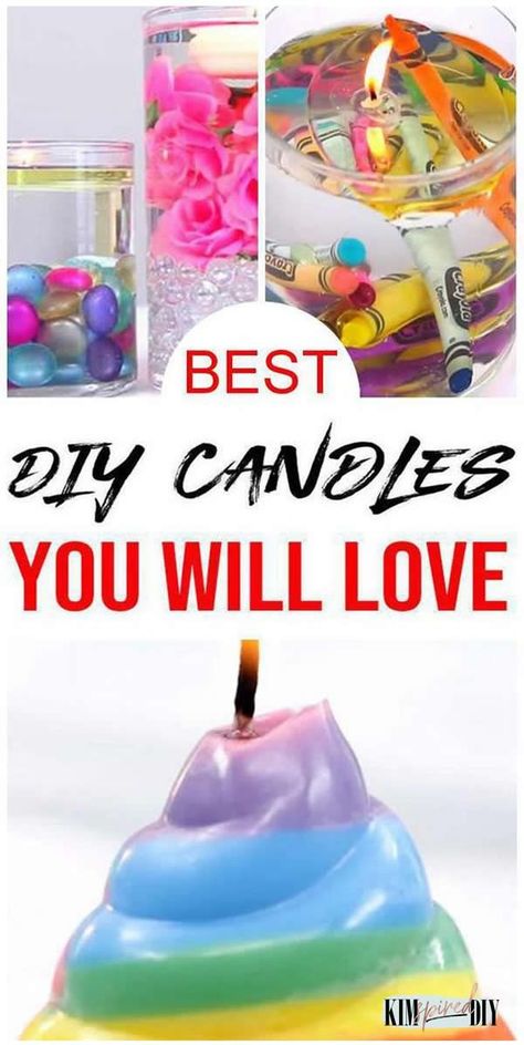 BEST DIY candles you will want to make. Easy homemade candles from water candles, melt & pour & more. Learn how to make candles with these simple video tutorials & easy step by step instructions. Fun DIY crafts projects everyone will love. Make candles for Fall decor to make your home cozy. Budget friendly handmade candles to check out today. How To Make Candles, Unique Candle Making Ideas, Easy Homemade Candles, Candle Making Ideas, Diy Candles To Sell, Homemade Candle Recipes, Candle Decorating, Diy Candles With Crayons, Candle Recipes