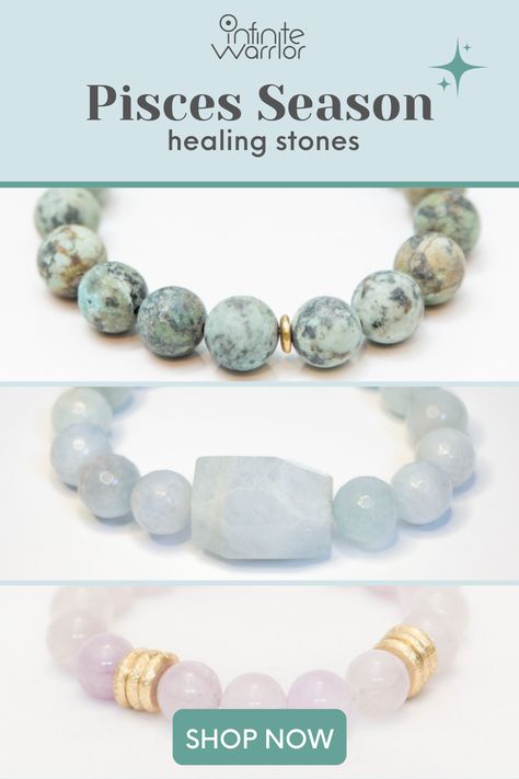 Aquamarine Gold Ring, Crystal Stone Bracelet, Zodiac Crystals, Blue Lace Agate Bracelet, Pisces Traits, Self Gift, Pyrite Bracelet, Healing Gemstones, Zodiac Stones