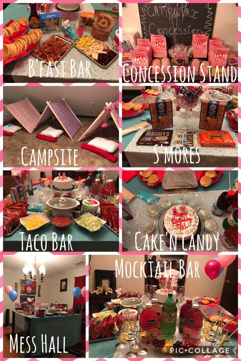 Camp Tai #Glamping101 Summer Slumber Party Ideas, Slumber Party 10th Birthday, Camp Out Sleepover Party, Diy Glamping Party, Family Slumber Party Ideas, Camping Sleepover Ideas, What To Do For Your 12th Birthday, Camping Slumber Party, 10 Birthday Sleepover Party