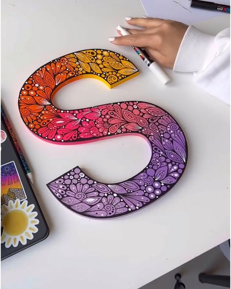 S Mandala Letter, Alphabet S Mandala Art, Letter J Mandala Art, Mandala Art In Letters, Alphabet Mandala Art Letter S, A Letter Mandala Art, S Alphabet Design, Mandala Art Colorful Patterns, Alphabet Mandala Art