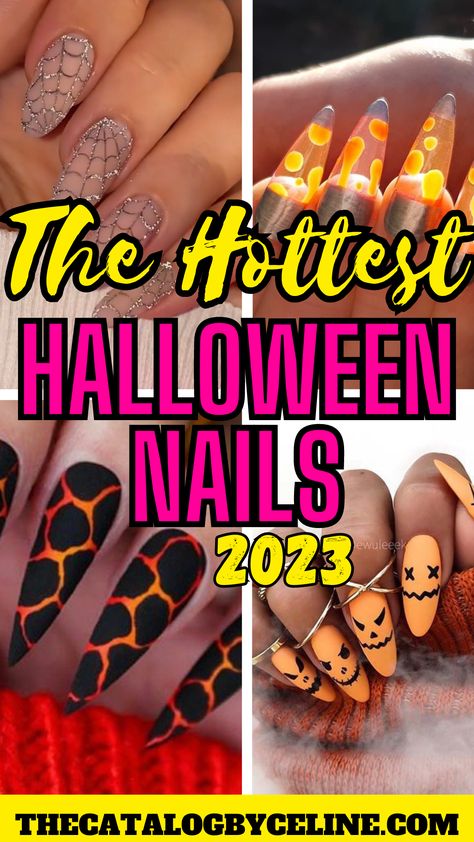 It's season for all things spooky, check out these cute and trendy halloween nails 2023. spooky yet cute Halloween nails! Get creative and show off your spook-tacular style this Halloween with one of these fabulous nail designs! | halloween nails acrylic, halloween nails short, halloween nails designs, spooky halloween nails, simple halloween nails, black halloween nails, cute halloween nails, halloween nail art, pretty halloween nails 2023 | Halloween Nail Designs With Glitter, Nails 2023 Trends October, Dark Halloween Nails Short, Negative Space Halloween Nails, Goosebumps Nail Art, Halloween Nail Acrylic, Halloween Cruise Nails, October Nail Designs 2023, Halloween Nail Designs Coffin Shape