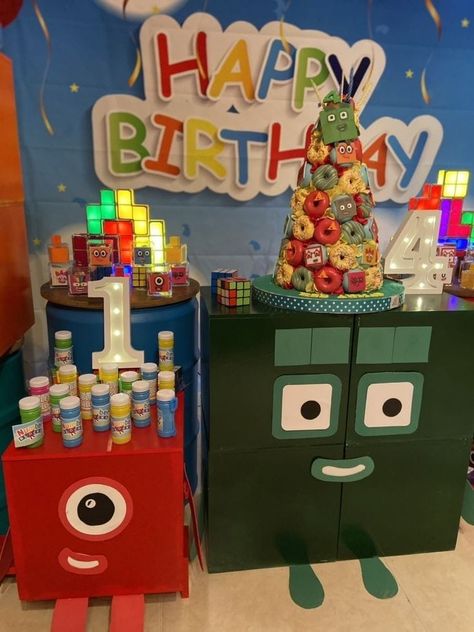 Number Block Birthday Party, Number Blocks Birthday Party Decorations, Numberblocks Birthday Party Decorations, Number Blocks Birthday Party, Numberblocks Birthday Party, Numberblocks Birthday, Block Birthday Party, Hulk Birthday, Number Blocks