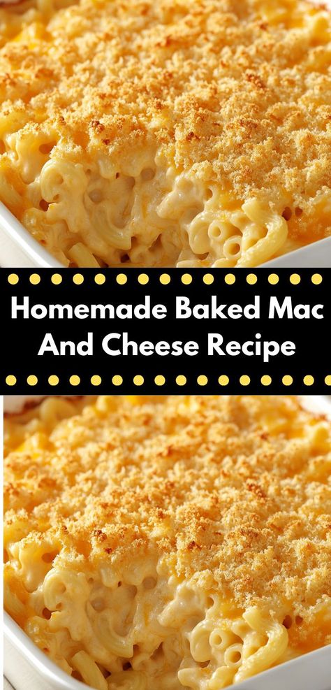 This classic homemade baked mac and cheese recipe showcases the perfect balance of gooey cheese and buttery breadcrumbs. It's a timeless comfort food that brings warmth to any table with minimal effort. Homemade Baked Mac And Cheese, Homemade Mac And Cheese Recipe Easy, Homemade Mac And Cheese Recipe Baked, Easy Mac N Cheese Recipe, Easy Mac N Cheese, Breadcrumb Topping, Best Mac N Cheese Recipe, Bake Mac And Cheese, Baked Mac And Cheese Recipe