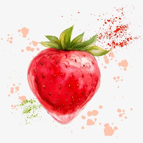 Watercolour Food, Strawberry Clipart, Watercolor Food Illustration, Strawberry Watercolor, Strawberry Art, Watercolor Food, Illustration Botanique, Abstract Watercolor Art, Fruit Illustration