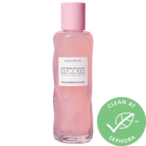 Watermelon Glow PHA +BHA Pore-Tight Toner - Glow Recipe | Sephora Glow Recipe Watermelon, Watermelon Glow, Face Spray, Alcohol Free Toner, Glow Recipe, Oily Skin Care, Face Mist, Clean Pores, Smoother Skin