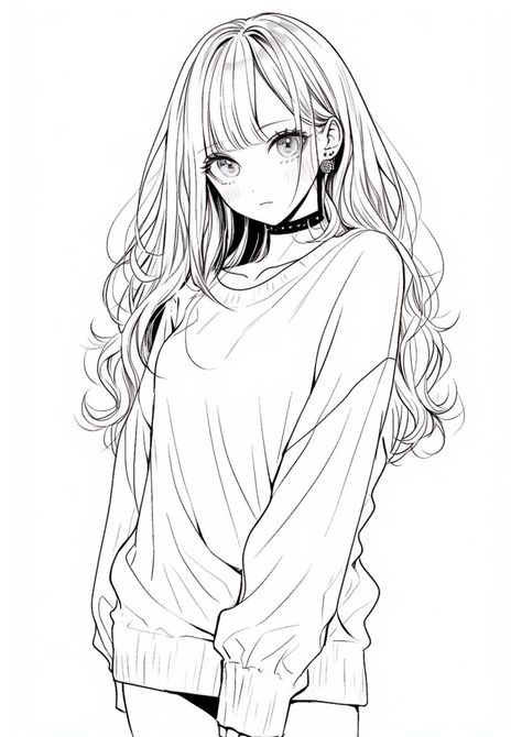 ☾~.~☕️follow me☕️~.~☾ Color Pages Anime, Anime Sketch For Coloring, Anime Woman Sketch, Colouring Pages Anime, Coloring Books Anime, Flashlight Drawing, Anime Colouring Pages, Cute Girl Coloring Pages, Girl Colouring Pages