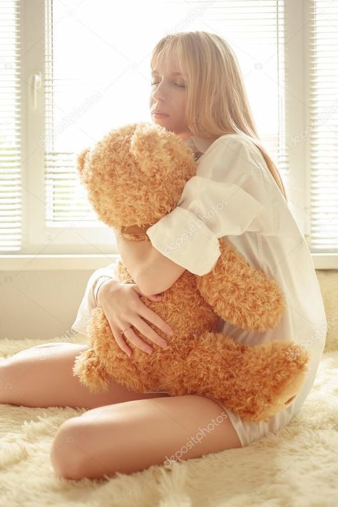 #Big #Teddy #bear and #girl #teddybear #bigbear Real People Reference, Holding Teddy Bear, Big Teddy Bear, Big Teddy, Action Pose Reference, Teddy Bear Girl, Insta Aesthetic, People Reference, Bear Girl