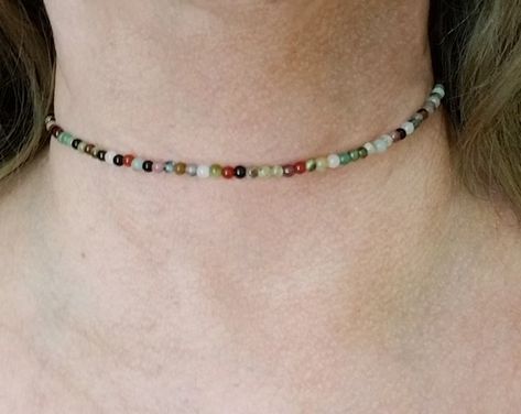 Gemstone Choker, Estilo Hippie, Bead Choker, Dope Jewelry, Tourmaline Beads, Funky Jewelry, Naturally Beautiful, Handmade Beads, Beautiful Necklace