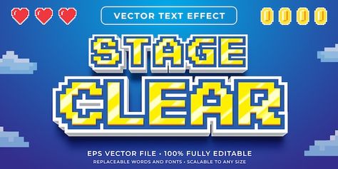 Editable text effect - video game pixel ... | Premium Vector #Freepik #vector #text-template #style #game-text #3d-typography Pixel Text, Recruitment Themes, Old Man Fashion, Video Style, Pixel Game, Up Theme, Splash Screen, Pixel Art Games, Pixel Games