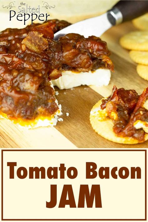 Quick, Easy, & Delicious Tomato Bacon Jam made in the Ninja Foodi or on the stove. Serve with creamcheese and crackers or as a dip! Tomato Bacon Jam Recipe Easy, Tomatoe Bacon Jam Recipe, Tomato Bacon Jam Recipes, Tomato Bacon Jam, Bacon Tomato Jam, Farmhouse Cooking, Cold Dip, Bacon Jam Recipe, Herb Guide