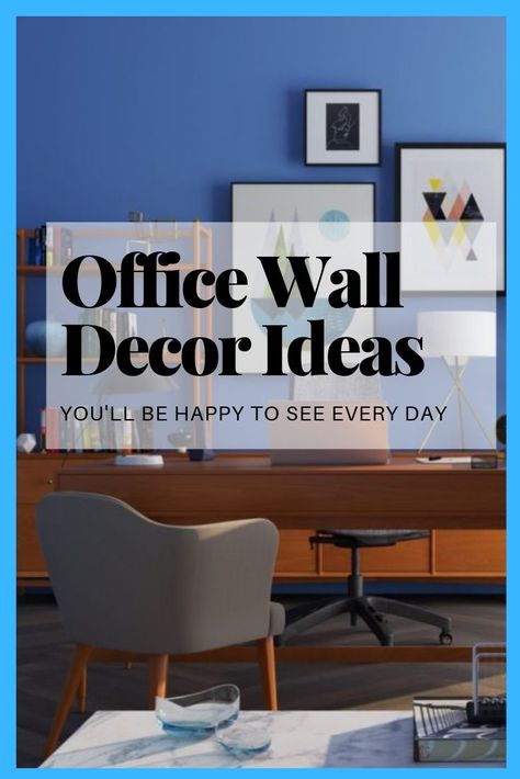 Office decor ideas and inspiration that make a creative workspace. Click through for office wall decor ideas, office murals, and unique office shelves to put on your walls. Office Decor | Office Wall Decor | Wall Decor For Office | Office Ideas | Productive Office | Faux Greenery For Office #officedecor #officeideas #office #diyoffice #walldecorforoffice #creativeoffice Art For Business Office, Decorating Office Walls At Work, Over Desk Wall Decor Home Office, Commercial Office Wall Design Ideas, Behind Office Desk Wall Decor, Picture Wall Ideas Office Work Spaces, Government Office Decor, Fun Office Wall Decor, How To Decorate A Corporate Office