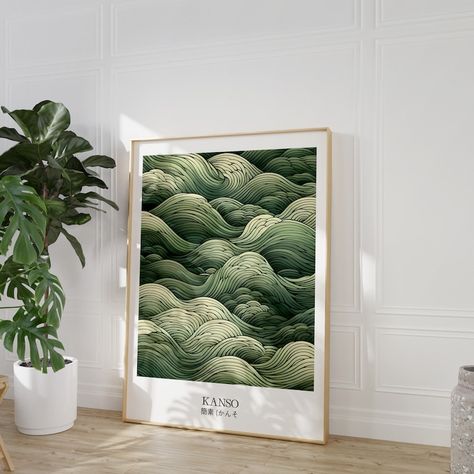 Japandi Wall Art Poster Print, Sage Green Ocean Waves Japanese Artwork Wabi Sabi Simplicity Modern Tile Pattern Japandi Decor Download - Etsy Modern Tile Patterns, Waves Japanese, Japandi Art, Japandi Wall, Japandi Decor, Japandi Wall Art, Scandinavian Bedroom, Japanese Artwork, Green Ocean