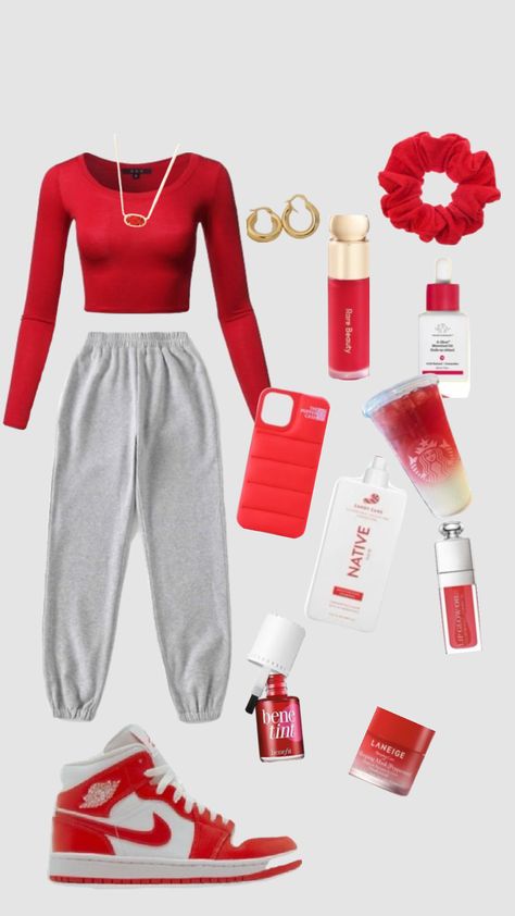 #red #outfitinspo #beauty Outfits For Teens For School, Christmas Outfit Inspiration, Colorful Collage, Red Outfits, Preppy Summer Outfits, Dress Up Day, Twin Outfits, Red Fits, Trendy Outfits For Teens