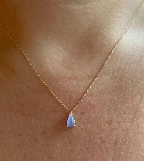 Blue Moonstone Necklace, Dainty Blue Necklace, Moonstone Teardrop Necklace, Classy Necklace, Necklace Birthstone, Blue Moonstone, Teardrop Necklace, Moonstone Necklace, Matching Rings