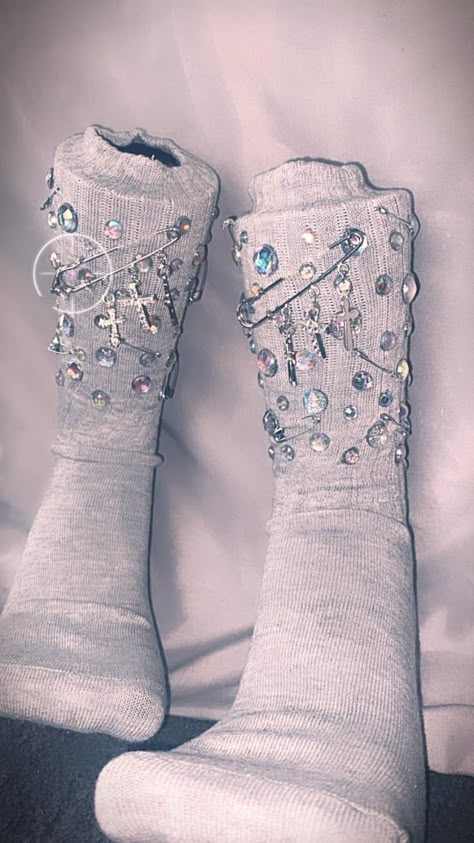 Junk Socks , Charm Socks , Personalized Clothing , Charm Hats , Monogram Clothing, Monogram Accessories - Etsy Junk Socks With Charms, Esthetician Party, Charm Socks, Apperal Fashion, Junk Socks, Monogram Accessories, Bling Socks, Ig Theme, Custom Pants