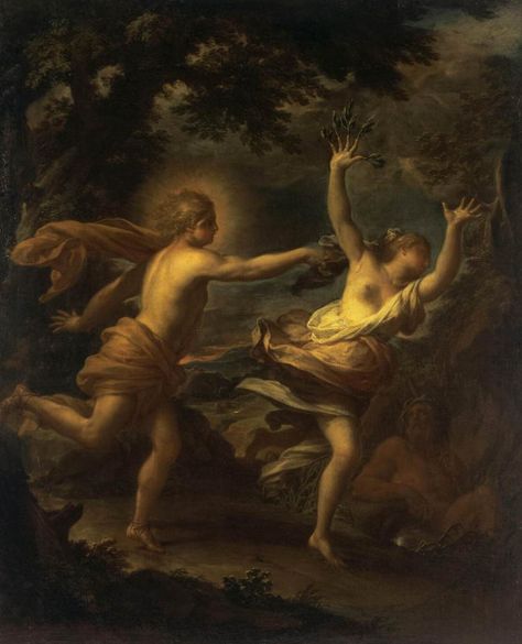 Francesco Trevisani - Apollo and Daphne. Oil on canvas, 73 x 60 cm. The Hermitage, St. Petersburg. Apollo And Daphne, Mythology Paintings, Republic Of Venice, Laurel Tree, Baroque Painting, Wet Sand, Hermitage Museum, Henry Miller, Greek Mythology Art