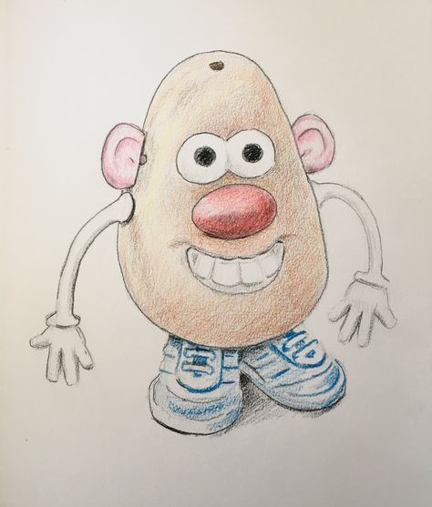 Mr Potato Head Drawing, Drawing A Day Challenge, Head Drawings, Mr Potato, Mr Potato Head, 8 March, Potato Heads, Drawing Heads, Potato Head