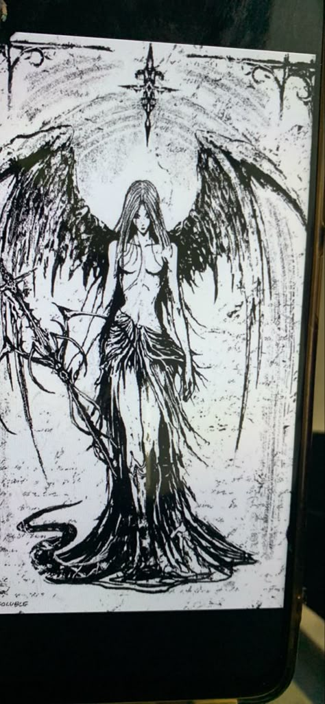 Angel Cybersigilism, Real Angel Drawing, Gothic Angel Tattoo, Edgy Doodles, Angel Drawing Sketches, Edgy Sketches, Ideas For Book Covers, Gothic Illustration, Angel Sketch