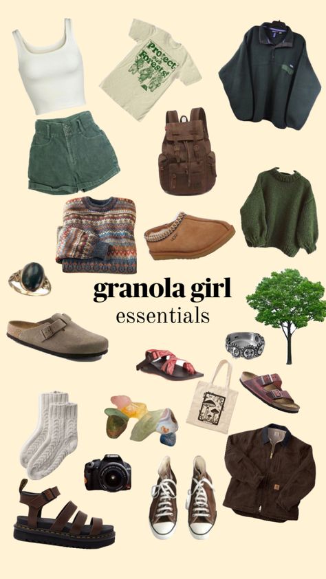 granola girl essentials Granola Girl Style, Granola Girl Outfits, Granola Outfits, Granola Style, Outfits Men Summer, Outfits Aesthetic Summer, Girl Essentials, Aesthetic Summer Outfits, Granola Girl Aesthetic