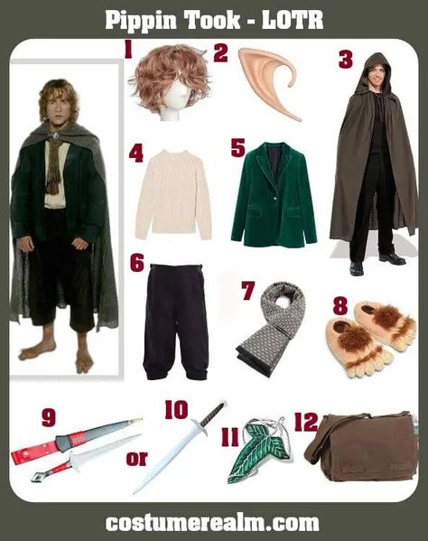 Lord Of The Rings Pippin And Merry, Lord Of The Rings Costumes For Women, Hobbit Clothes, Fancy Dress Diy, Hobbit Fashion, Male Fantasy Clothing, Adult Costumes Diy, Outfit Cowo, Hobbit Cosplay