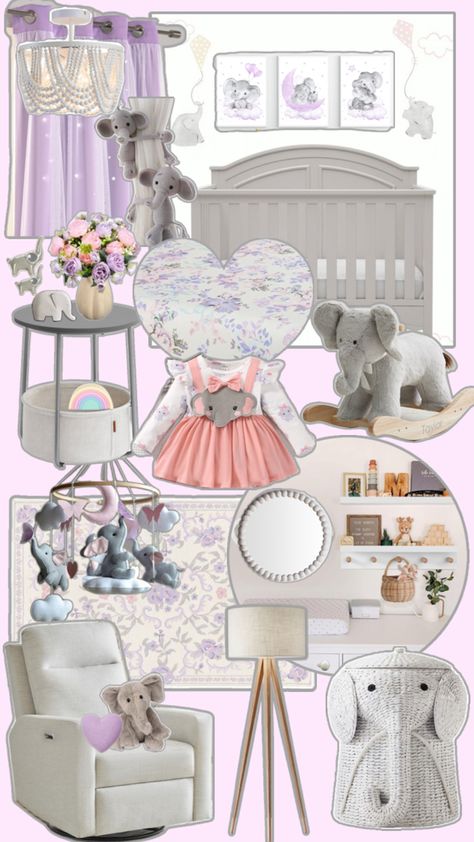 Elephant themed nursery featuring floral accents Elephant Themed Nursery, Themed Nursery, Baby Girl Nursery, Nursery Themes, Girl Nursery, Elephant, Nursery, Floral