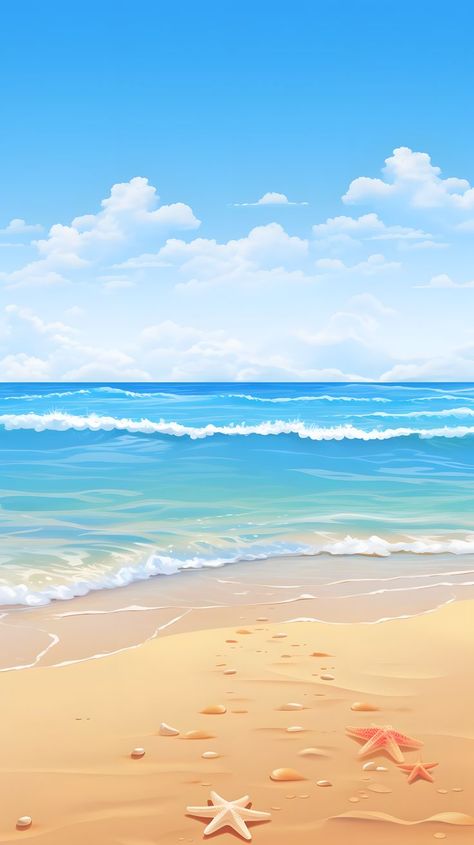 Transform your space into a paradise with this Summer Dreams, Sandy Beach, Azure Skies wallpaper. Dream of the sun, sand, and sea with tranquil shades of blue and sandy hues. Perfect for creating a relaxing coastal vibe in any room. #SummerDreams #SandyBeach #AzureSkies #Wallpaper #HomeDecor #CoastalVibes #InteriorDesign Beach Wallpaper Cartoon, Beach Art Wallpaper, Skies Wallpaper, Ocean Ideas, Wallpaper Vibes, Ocean Backgrounds, Beach Illustration, Save The Date Designs, Sand And Sea