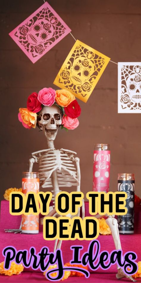 Dia De Los Muertos Event Ideas, Dia Los Muertos Decorations, Halloween Decorations Skulls, Day Of The Dead Diy Decor, Dia De Los Muertos Decorations Ideas Party, Day Of The Dead Celebration Ideas, Dia De Los Muertos Party Ideas Food, Dia De Los Muertos Decorations Ideas Diy, Day Of The Dead Theme Party